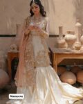 Unstitched 3 Piece Heavy Embroidered Organza Suit with Net Dupatta
