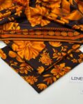 Linen Unstitched 3 Piece Printed Suit with Printed Linen Dupatta – Black & Mustard