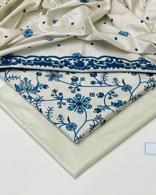 Linen Unstitched 3 Piece Printed Suit