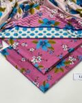 Linen Unstitched 3 Piece Printed Suit with Printed Linen Dupatta – Pink & Blue Floral