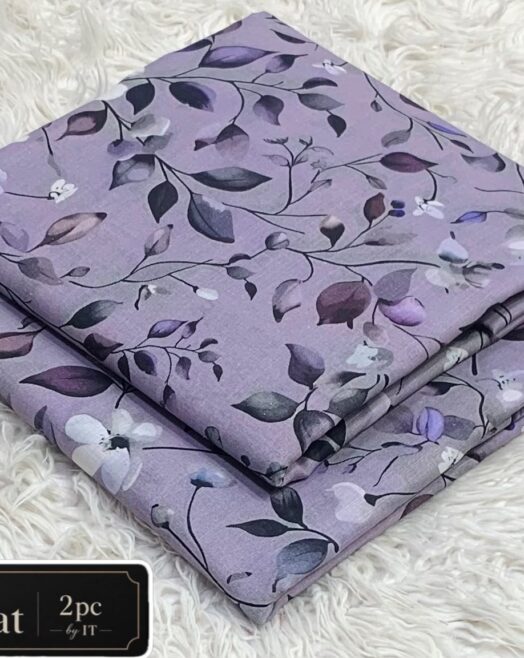 Printed Khaddar 2 Piece Suit – Premium Airjet Botanical Collection (Lavender / Lilac)