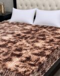 Premium Puffy Ultra-Soft AC Double Bed Blanket – Mocha Brown & Beige Speckled