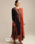 Hussain Rehar Luxury Unstitched 3 Piece Embroidered Dhanak Suit with Woolen Shawl