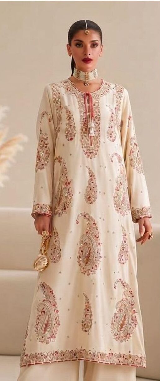 Unstitched Airjet Dhanak 2-Piece Embroidered Suit