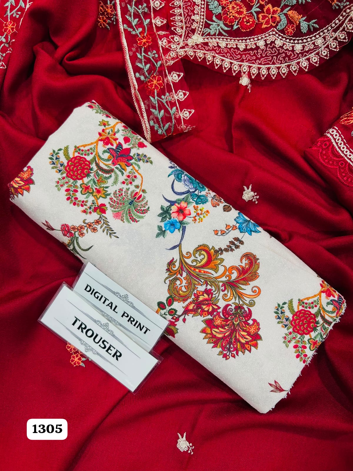 Aneelas Luxury Embroidered Dhanak Suit with Embroidered Dhanak Shawl