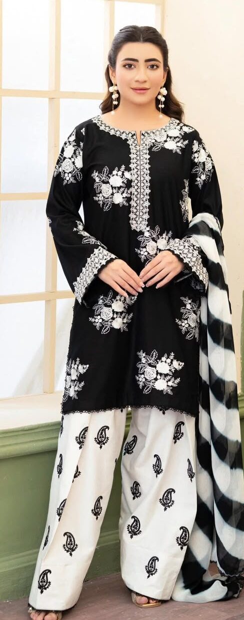 Zara Shahjahan Premium Unstitched Airjet Dhanak 3 Piece Embroidered Suit
