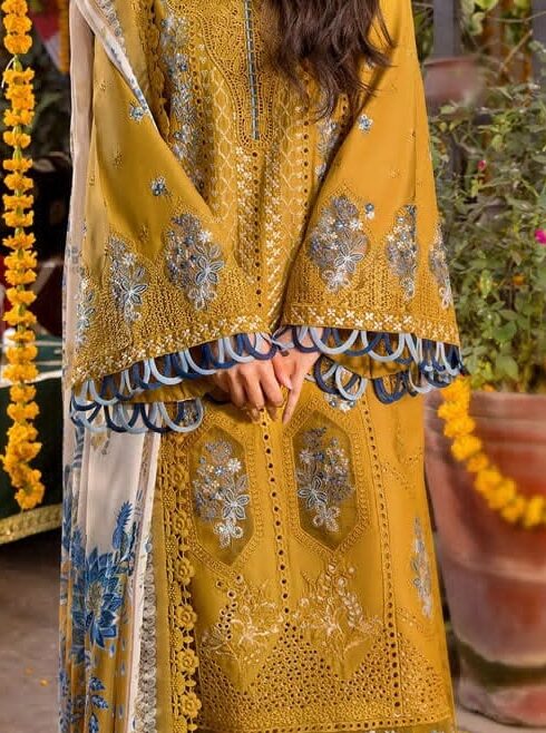Unstitched Airjet Dhanak 3-Piece Embroidered Suit