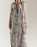 Baroque Premium Unstitched Khaddar 3-Piece Printed Suit– Sage Green