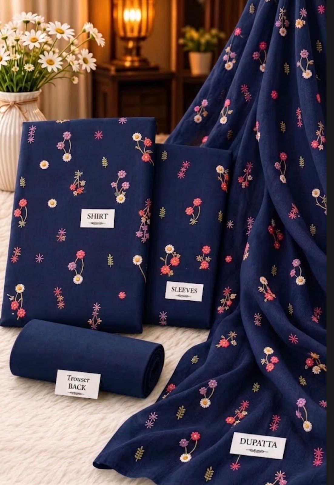 Bareeze Unstitched Heavy Floral Embroidered 3 Piece Dhanak Suit