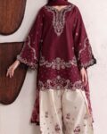 Iznik Premium Unstitched 3 Piece Heavy Chikankari Embroidered Dhanak Suit