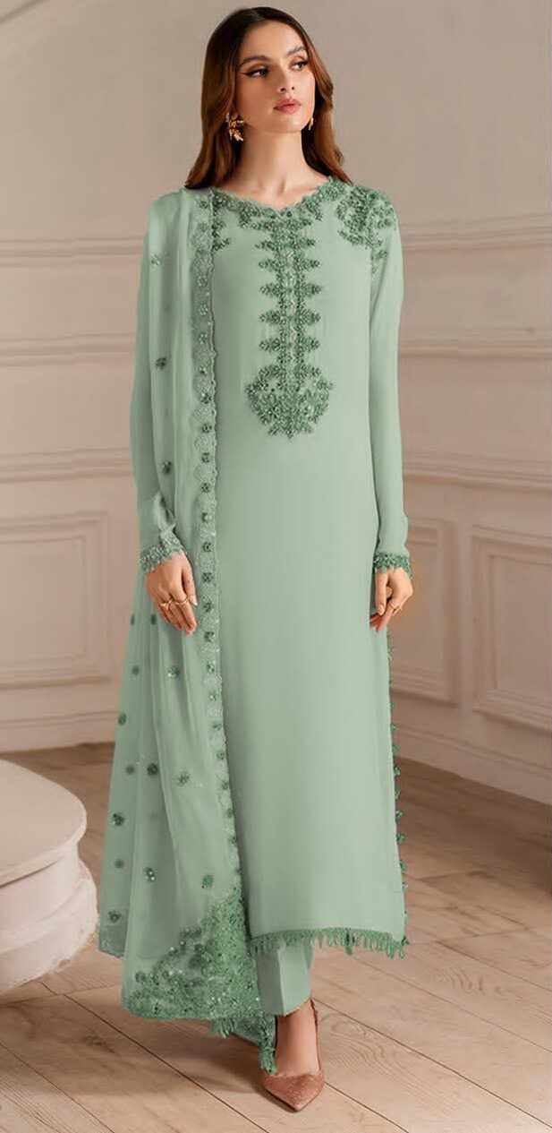 Iznik Premium Unstitched Chiffon 3 Piece Embroidered Formal Suit