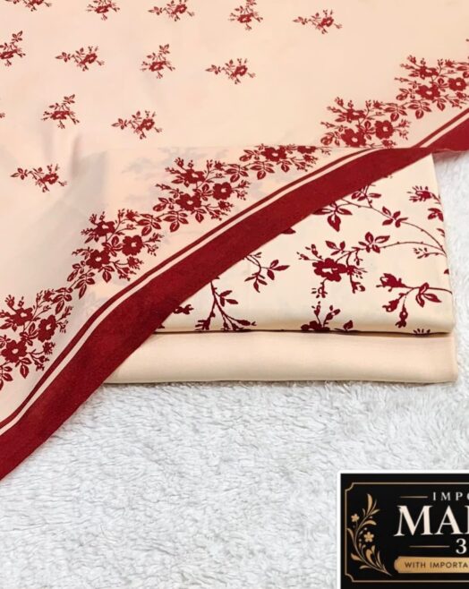 Imported Soft Marina Unstitched 3 Piece Printed Winter Suit