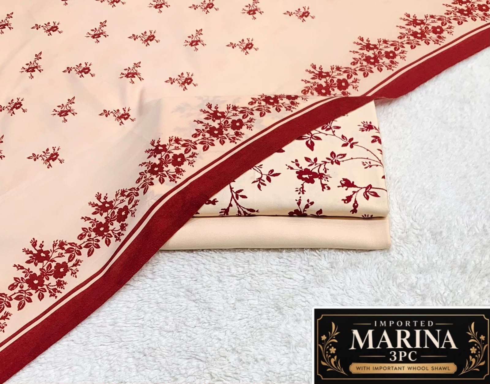 Imported Soft Marina Unstitched 3 Piece Printed Winter Suit