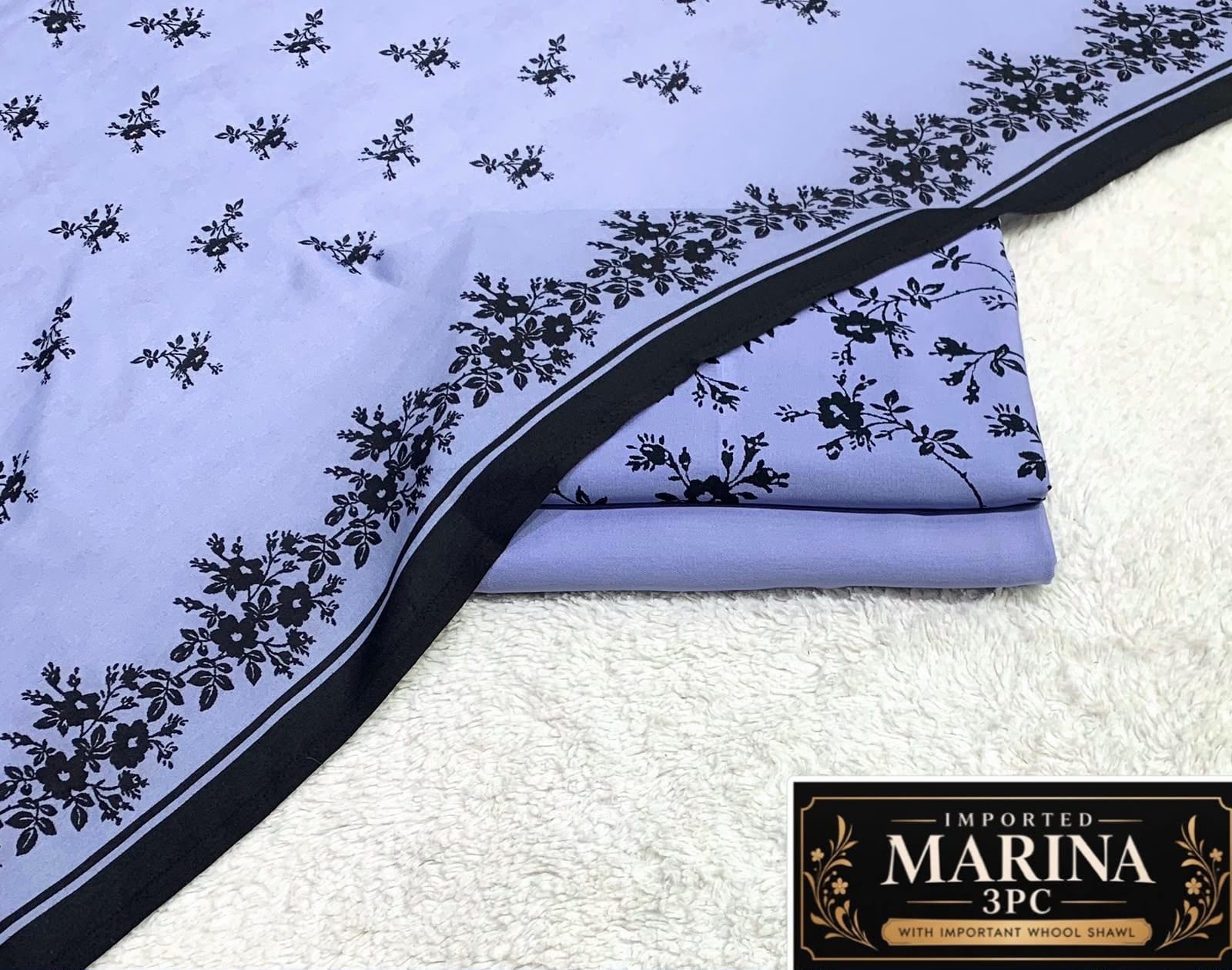 Imported Soft Marina Unstitched 3 Piece Printed Winter Suit